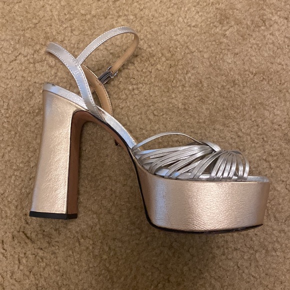 Schutz Gold and Silver Playform Heels Size 7.5 - Picture 4 of 9